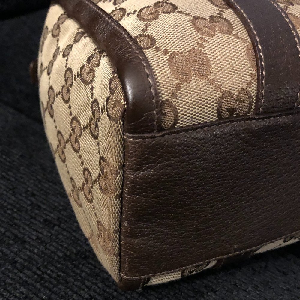 100% AUTHENTIC GUCCI ABBEY GG CANVAS BOSTON BAG - Picture 7 of 16